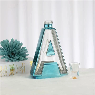 Suosittu Style Blue Painting A Shape Bottle 700ml